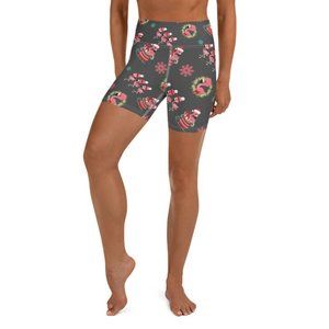 Christmas Flamingo Winter Pink Black Holiday Yoga